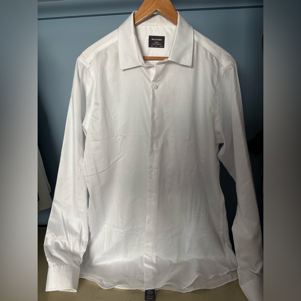 Bellissimo Men’s Slim Fit Button Up Dress Shirt